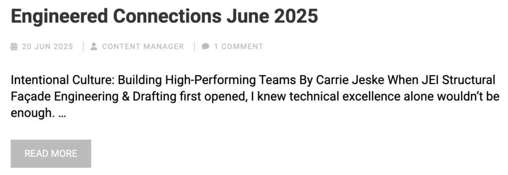 Intentional Culture: Building High-Performing Teams by Carrie Jeske at JEI Structural Facade Engineering & Drafting